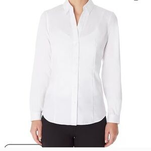 Jones New York COLLECTION Women's HIDDEN BUTTONS Tailored, No Iron Cotton Shirt